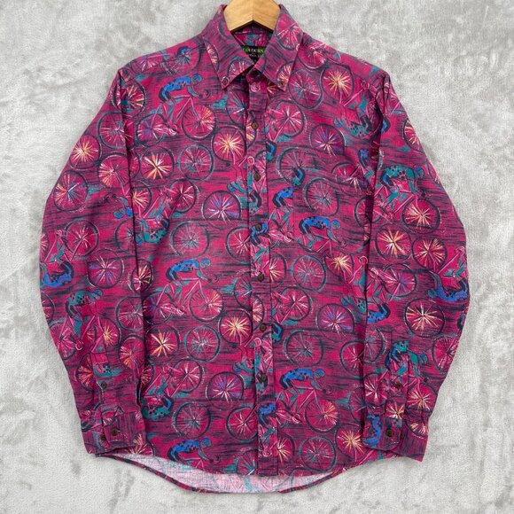 Alexander Julian Other - Alexander Julian Vintage Cycling Road Biking Allover Print Flannel Shirt